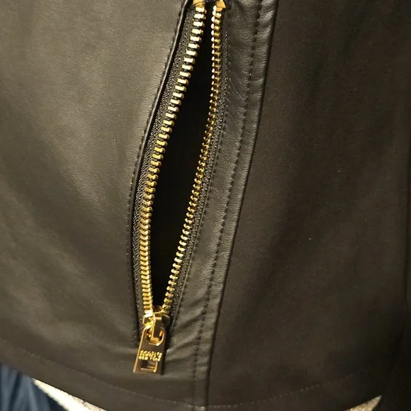 Marc New York Black Faux Leather Biker Jacket sz Small - Picture 7 of 13